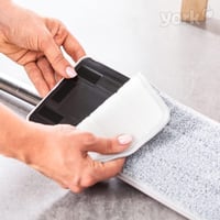 Súprava na vytieranie York s vedrom, plochý mop z mikrovlákna s funkciou žmýkania na mokré aj suché použitie, vhodný na laminátové podlahy a dlažbu 7