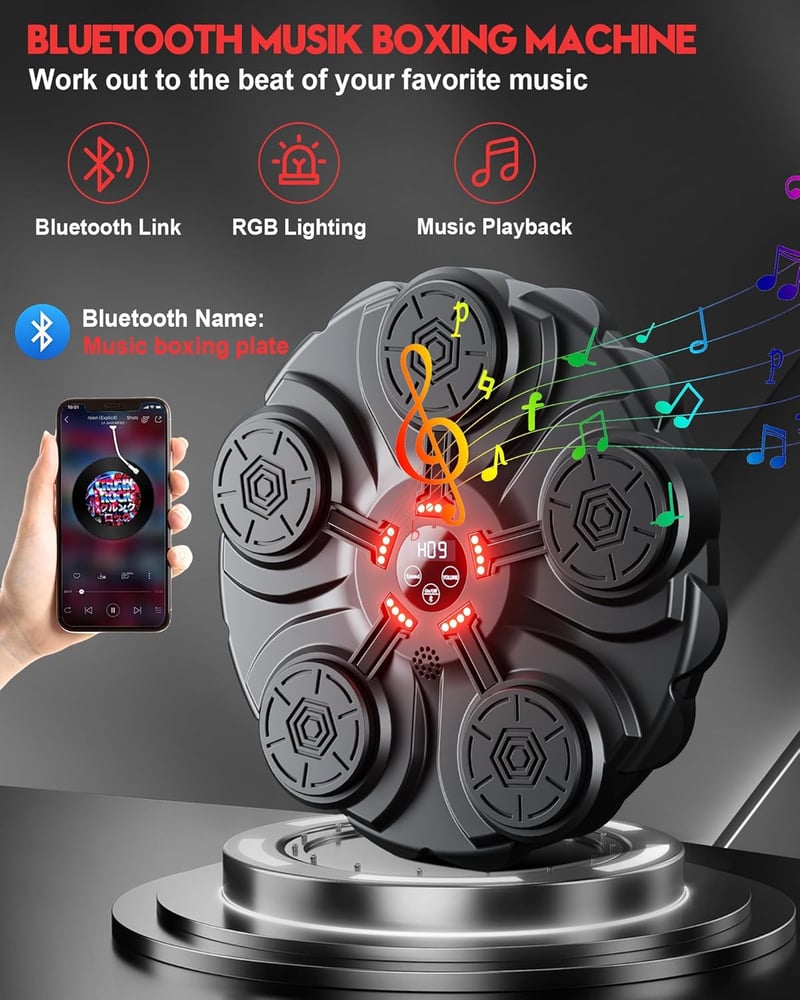 Yorraka Bluetooth Zenés Boxzsák LED Világítással 12 Sebességgel