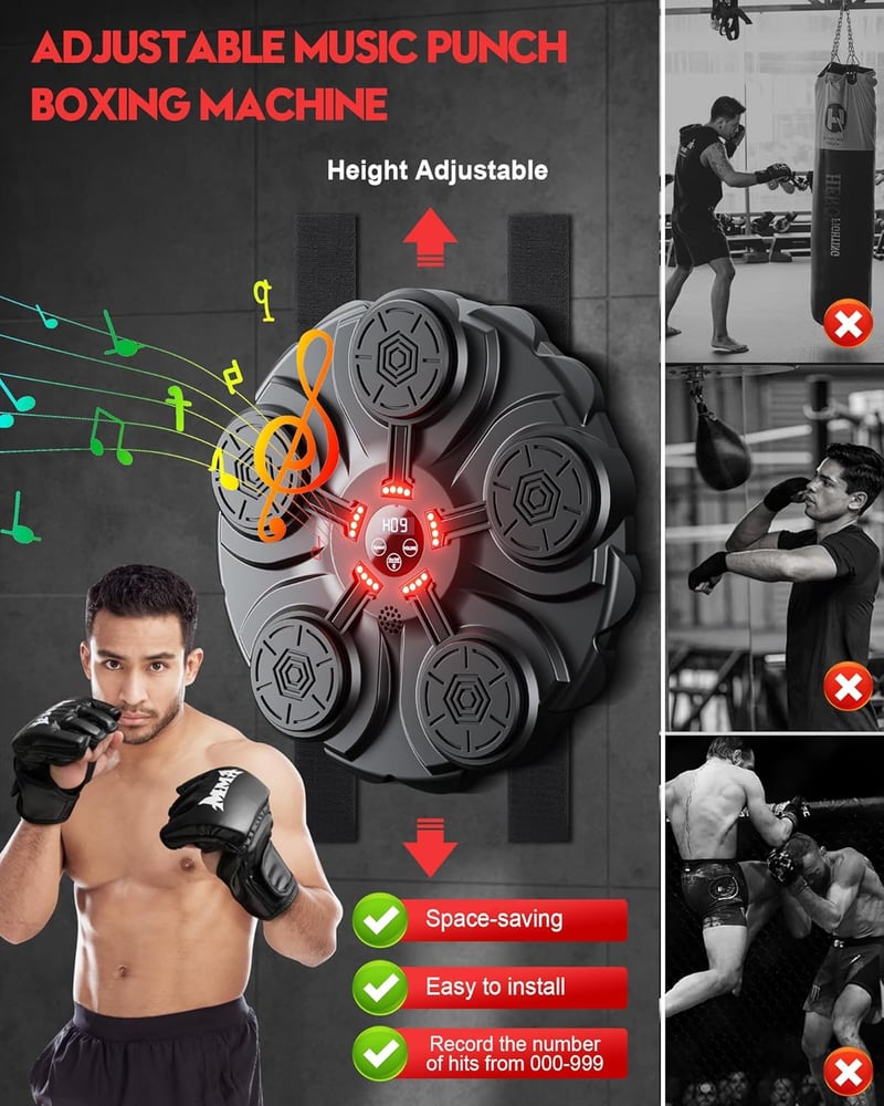 Yorraka Bluetooth Zenés Boxzsák LED Világítással 12 Sebességgel