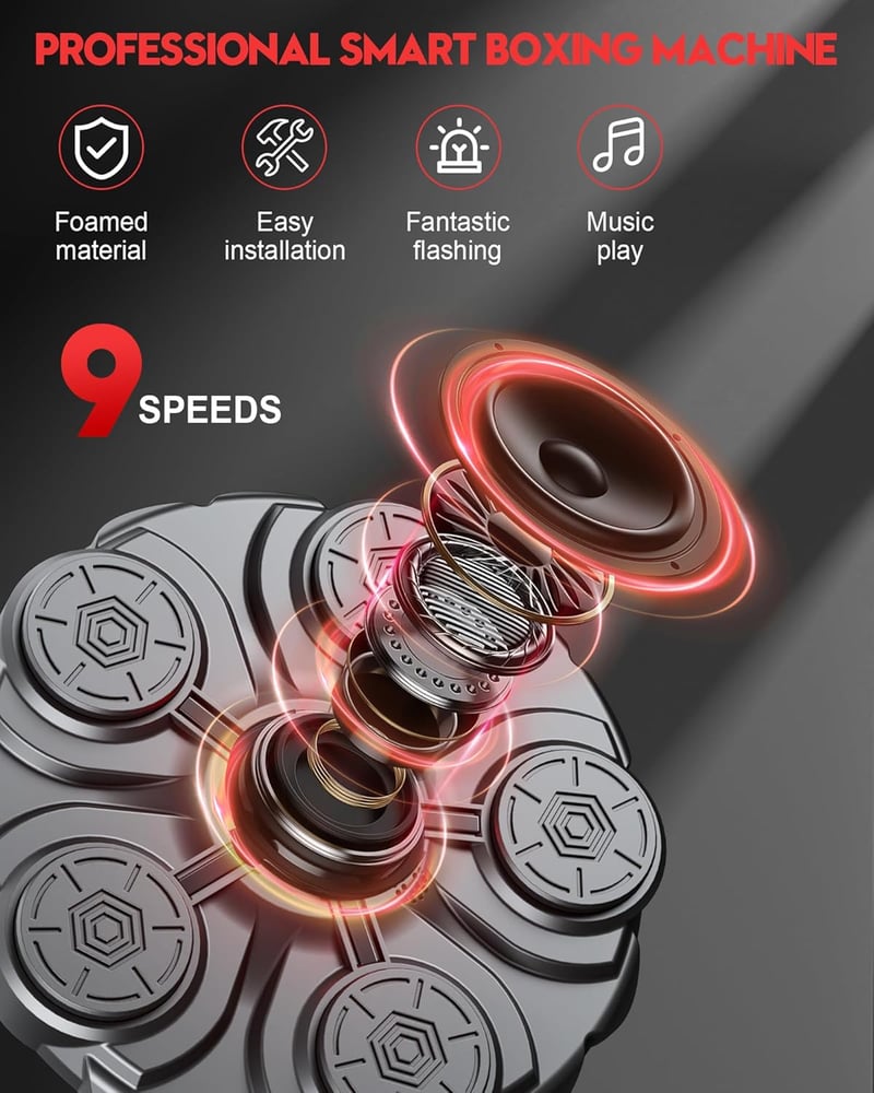Yorraka Bluetooth Zenés Boxzsák LED Világítással 12 Sebességgel