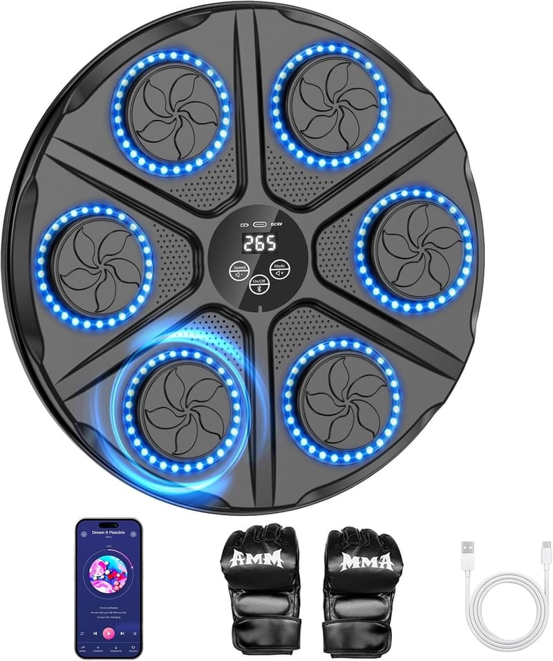 Yorraka Bluetooth Zenés Boxzsák LED Világítással 12 Sebességfokozat Felnőtteknek