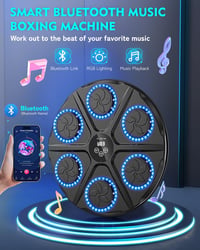 Yorraka Zenés Boxzsák LED Kijelzővel, Bluetooth, 12 Sebességfokozat és Számláló Mód - Black, Classic 2