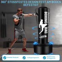 Sac de box gonflabil YORWHIN pentru adulți, 180 cm – Sac de kickbox de sine stătător cu bază stabilă, pentru antrenamente de MMA, Muay Thai, karate și fitness, utilizare în interior și exterior 3