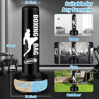 Sac de box gonflabil YORWHIN pentru adulți, 180 cm – Sac de kickbox de sine stătător cu bază stabilă, pentru antrenamente de MMA, Muay Thai, karate și fitness, utilizare în interior și exterior 2