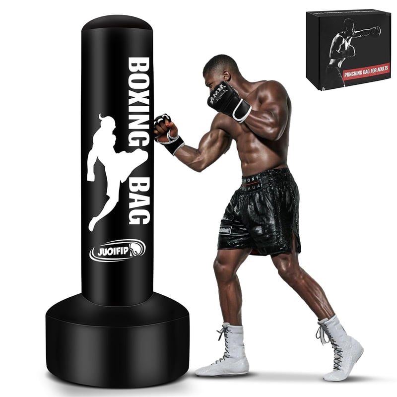 Sac de box gonflabil YORWHIN pentru adulți, 180 cm – Sac de kickbox de sine stătător cu bază stabilă, pentru antrenamente de MMA, Muay Thai, karate și fitness, utilizare în interior și exterior