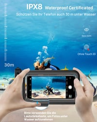 YOSH Vodotesné puzdro na telefón 6,8" – kompatibilné s iPhone, Samsung, Xiaomi (2 ks, čierne) 2