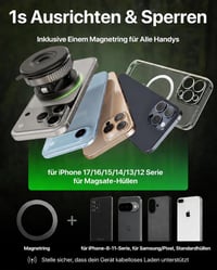 YOSH MagSafe držiak do auta s funkciou nabíjania, vákuovou prísavkou a magnetmi N55, 15W rýchlonabíjanie, pre iPhone 17-12, Samsung a Pixel, čierny 9