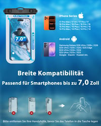 Husă de telefon impermeabilă YOSH, IPX8, transparentă, 2 bucăți, până la 7 inchi, husă universală impermeabilă pentru plajă și scufundări 7