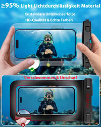 Husă de telefon impermeabilă YOSH, IPX8, transparentă, 2 bucăți, până la 7 inchi, husă universală impermeabilă pentru plajă și scufundări 6