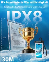 Husă de telefon impermeabilă YOSH, IPX8, transparentă, 2 bucăți, până la 7 inchi, husă universală impermeabilă pentru plajă și scufundări 2