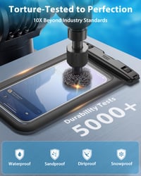 YOSH Vodotesné puzdro na telefón IPX8 čierne, univerzálne podvodné puzdro na mobilný telefón pre iPhone 17 16 15 14 Samsung S25 S24 Xiaomi Huawei Google Pixel 5