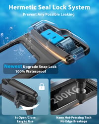YOSH Vodotesné puzdro na telefón IPX8 čierne, univerzálne podvodné puzdro na mobilný telefón pre iPhone 17 16 15 14 Samsung S25 S24 Xiaomi Huawei Google Pixel 3