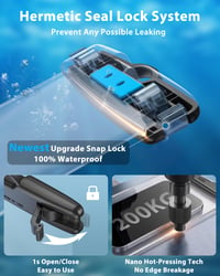 Husă de telefon impermeabilă YOSH, design fără margini, set de 2 bucăți, până la 7,2 inchi, husă transparentă plutitoare pentru plajă și scufundări 3