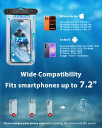 Husă de telefon impermeabilă YOSH, design fără margini, set de 2 bucăți, până la 7,2 inchi, husă transparentă plutitoare pentru plajă și scufundări 7