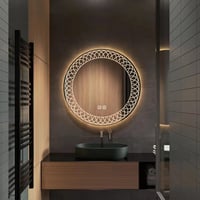 YOSHOOT 70 cm Kerek Fürdőszobai Tükör LED Világítással, Páramentesítő, Érintőgombos, Fényerőszabályzós, 3 Színhőmérséklet, IP44 Vízálló 5