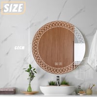 YOSHOOT 60 cm Kerek Fürdőszobai Tükör LED Világítással, Páramentesítő, Érintőgombos, Fényerőszabályzós, 3 Színhőmérséklet, IP44 Vízálló 4