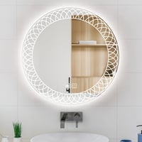 YOSHOOT 70 cm Kerek Fürdőszobai Tükör LED Világítással, Páramentesítő, Érintőgombos, Fényerőszabályzós, 3 Színhőmérséklet, IP44 Vízálló 7