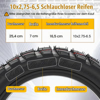 Bezdušová pneumatika Yosoo Health Gear 10x2.75-6.5 pre elektrokolobežky, off-road vákuová pneumatika, terénna pneumatika na elektrokolobežku 2