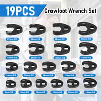 Yosoo Health Gear 19-dielna súprava otvoreného nástrčného kľúča (crowfoot), sada kľúčov z CR-MO ocele s 1/2" a 3/8" štvorhranným pohonom, 8-32 mm, v prenosnom kufríku 2