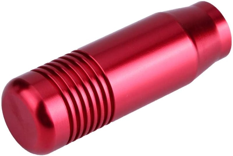 Yosoo Health Gear Buton Schimbător Viteze din Aluminiu pentru Cutie Manuală - 8,5 cm Manetă Schimbător Ergonomică, Culoare Roșie, cu 3 Adaptoare, Instalare Ușoară