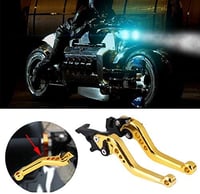 Yosoo Health Gear CNC Alumínium Motorkerékpár Fékkar és Kuplung Szett 22mm Kormányhoz - Univerzális, Sárga, Prémium Minőségű Alkatrész 3