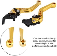 Yosoo Health Gear CNC Alumínium Motorkerékpár Fékkar és Kuplung Szett 22mm Kormányhoz - Univerzális, Sárga, Prémium Minőségű Alkatrész 2