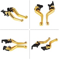 Yosoo Health Gear CNC Alumínium Motorkerékpár Fékkar és Kuplung Szett 22mm Kormányhoz - Univerzális, Sárga, Prémium Minőségű Alkatrész 4