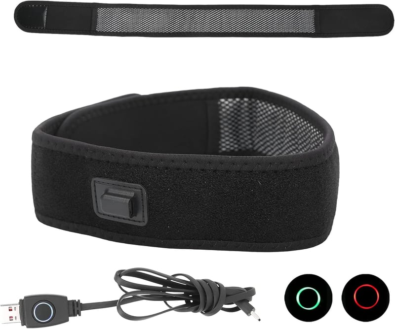 Yosoo Health Gear Elektromos Fejpánt 3 Hőfokozattal - USB Fűthető Fejfedő Migrén és Fejfájás Enyhítésére - Állítható Nyakpánt Hőterápiához