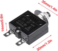 Yosoo Health Gear Hőkioldós Áramköri Megszakító 10A - Nyomógombos Visszaállítás, 125-250V AC/50V DC, Túláramvédelem, Panelre Szerelhető 5