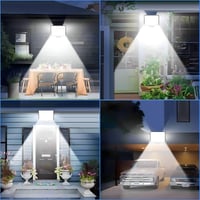 Lampă solară de exterior Yosoo Health Gear cu 294 LED-uri și senzor de mișcare, lampă de perete impermeabilă IP65 cu baterie de 1800 mAh, 4 moduri de operare, cablu de 5 m, iluminare la 120° 7