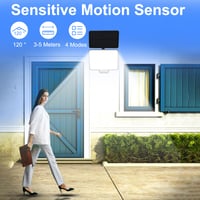 Lampă solară de exterior Yosoo Health Gear cu 294 LED-uri și senzor de mișcare, lampă de perete impermeabilă IP65 cu baterie de 1800 mAh, 4 moduri de operare, cablu de 5 m, iluminare la 120° 3