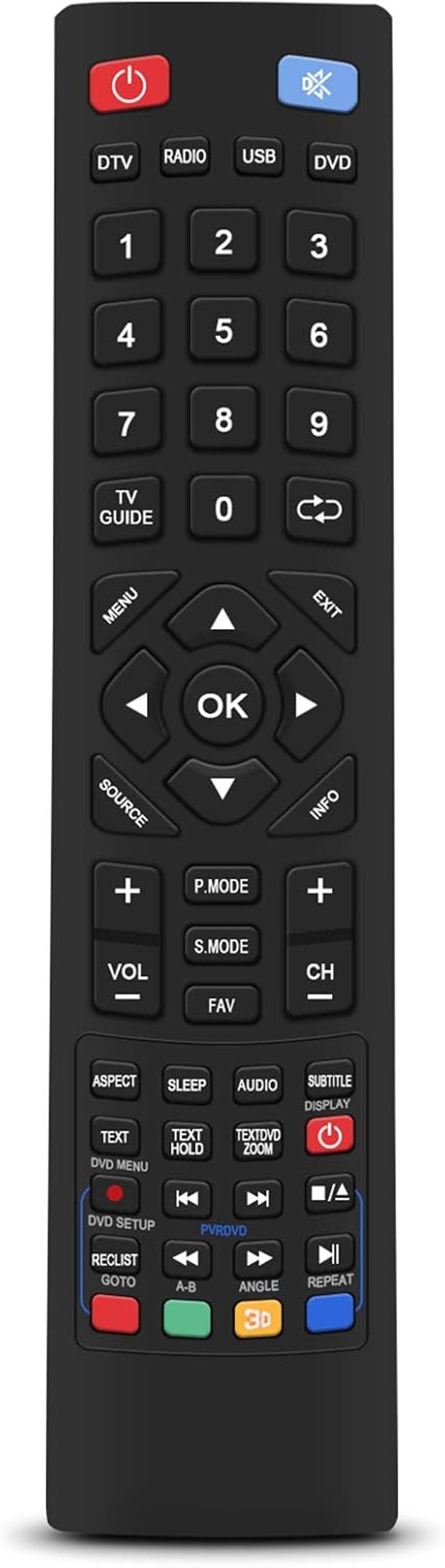 Yosoo Health Gear Univerzális Smart TV Távirányító - Kompatibilis Alba, Bush, Technika, Blaupunkt, Sharp, E-Motion TV-khez, 10m Hatótáv