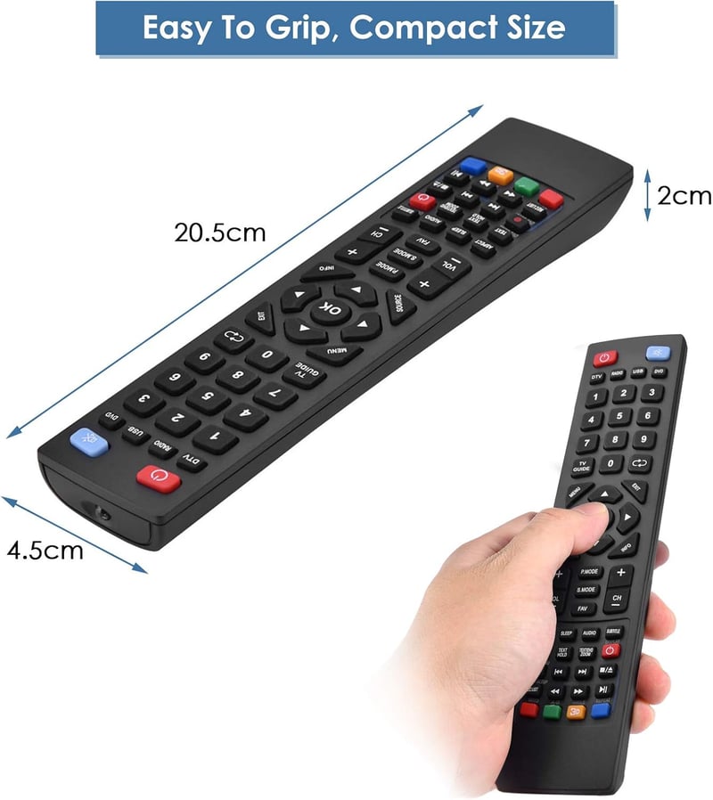 Yosoo Health Gear Univerzális Smart TV Távirányító - Kompatibilis Alba, Bush, Technika, Blaupunkt, Sharp, E-Motion TV-khez, 10m Hatótáv