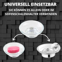 YOSSEE vastag üveg szappantartó fürdőszobai és zuhanyzó kiegészítő 4