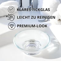 YOSSEE vastag üveg szappantartó fürdőszobai és zuhanyzó kiegészítő 2