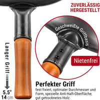 YOSUKATA 36 cm-es szénacél wok serpenyő gázfőzőhöz 5