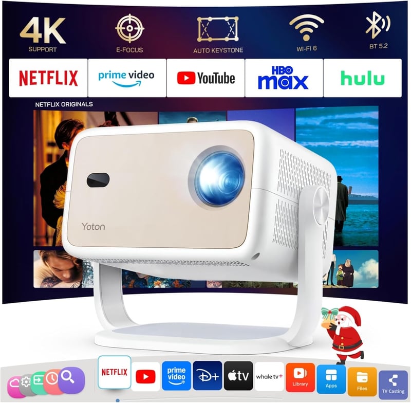 YOTON Y7 4K Smart Projektor Netflix WiFi Bluetooth Autofókusz 23000L