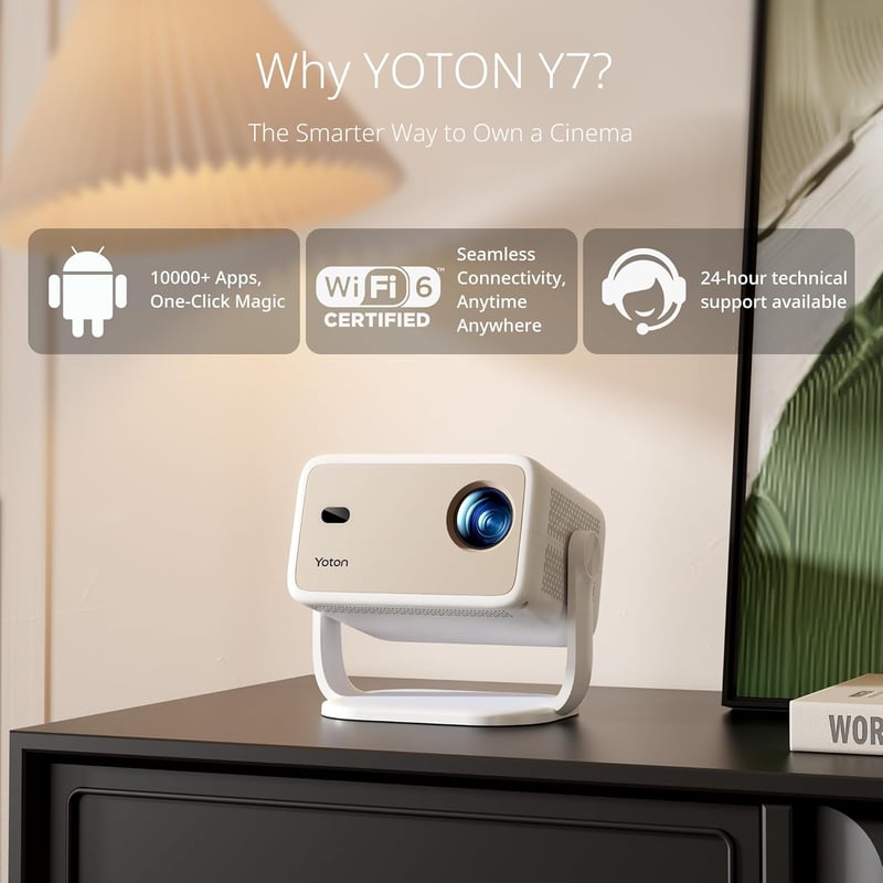 YOTON Y7 4K Smart Projektor Netflix WiFi Bluetooth Autofókusz 23000L