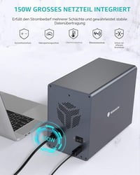 Yottamaster 5 részes RAID merevlemez ház, alumínium, USB 3.0, 3,5"/2,5" HDD/SSD 8