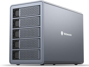 Yottamaster 5 részes RAID merevlemez ház, alumínium, USB 3.0, 3,5"/2,5" HDD/SSD