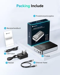 Yottamaster NAS szerver 2,5" SATA HDD/SSD tárolóhoz, hálózati felhő megoldás titkosítással 8