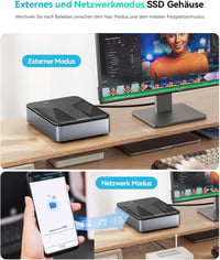 Yottamaster NAS szerver 2,5" SATA HDD/SSD tárolóhoz, hálózati felhő megoldás titkosítással 5