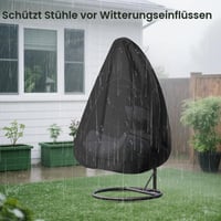 yotutun Ochranný kryt na závesné kreslo 190x115 cm, nepremokavý kryt na vajíčko z 210D Oxford tkaniny odolný voči UV žiareniu, so zipsom a sťahovacou šnúrkou, na záhradnú terasu a hojdačku 7