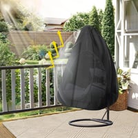 yotutun Ochranný kryt na závesné kreslo 190x115 cm, nepremokavý kryt na vajíčko z 210D Oxford tkaniny odolný voči UV žiareniu, so zipsom a sťahovacou šnúrkou, na záhradnú terasu a hojdačku 4
