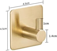 youbeautify Rozsdamentes Wc Papír Tartó Öntapadós Arany Fürdőszoba Akasztóval - Gold 3