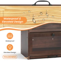 YOUDENOVA Eco chlebník s krájacou doskou, kuchynský box na uskladnenie, 39x26x32,5 cm, hnedý 7