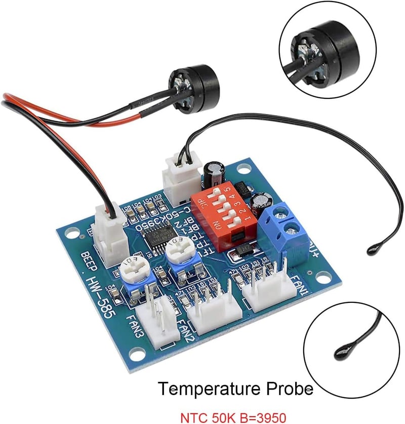 Youmile 12V PWM Ventilátor Sebességszabályozó Modul PC Hűtéshez