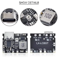 Youmile 18650 Li-ion Töltőmodul 5db + Elemtartó Doboz, 3.7V-5V/9V Boost Konverter 2
