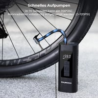 YOUNGDO 150 PSI elektromos kerékpáros pumpa 6000 mAh akkumulátorral 4