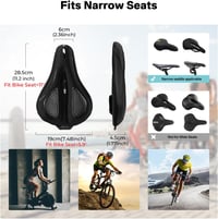 YOUNGDO ergonomikus gel nyeregvédő, puha párnázott kerékpár nyereg borítás esővédelemmel - Schmal, Black 2